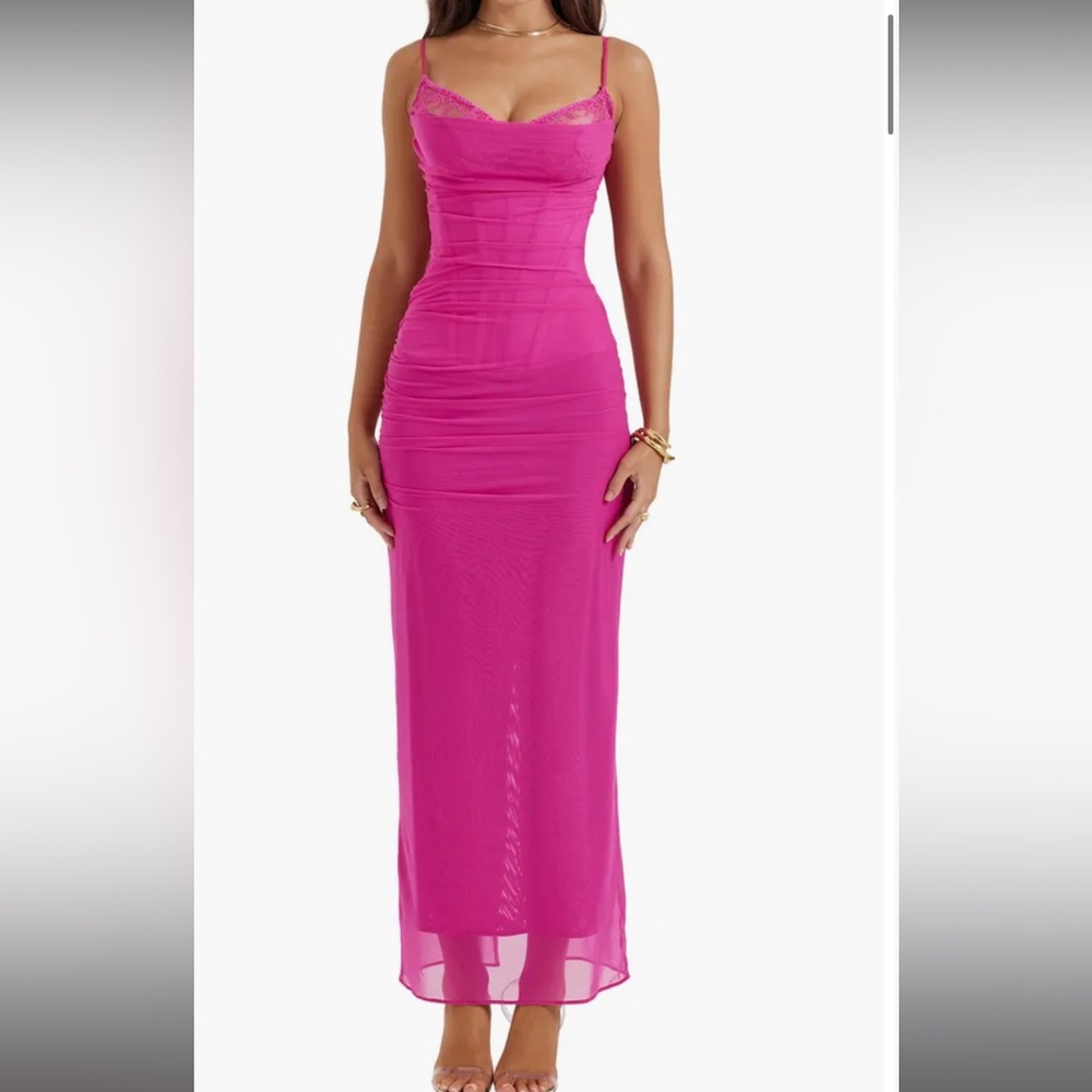 House of cb nalini fuschia maxi dress XS worn once